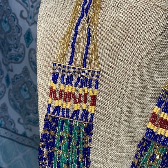 Necklace glass beaded multi strand adjustable necklace‎ 26” long - Picture 2 of 5